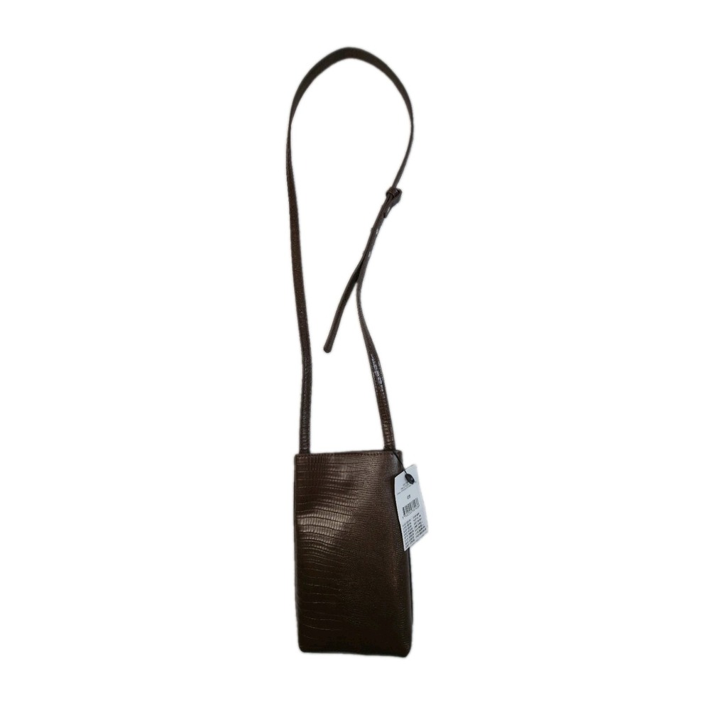 Rubi Cotton On Freya Phone Sling Crossbody Chocolate Brown Lizard Embossed NWT